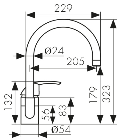23044 Смеситель KAISER Nova для кухни 