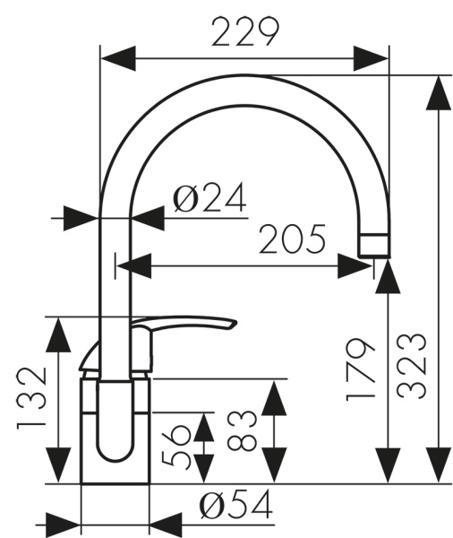23044 Смеситель KAISER Nova для кухни 