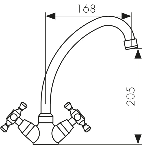 11133 Смеситель KAISER Carlson Style для кухни 