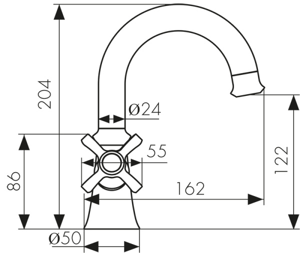 11211 Смеситель KAISER Carlson Lux для раковины 