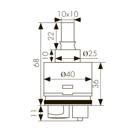 6263 Картридж KАISER Ø40 синий 
