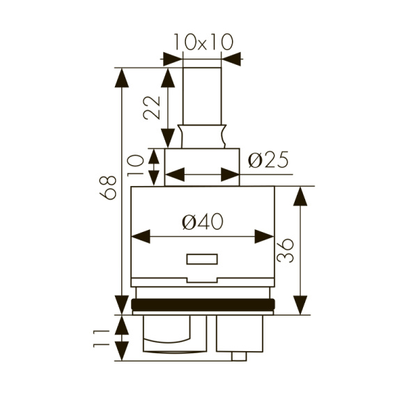 6263 Картридж KАISER Ø40 синий 