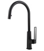 Смеситель KAISER Merkur 27166-2 для кухни, чёрный матовый, излив поворотный, выдвижной, латунь