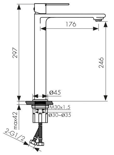 05411-4 Смеситель KAISER Serio для раковины 