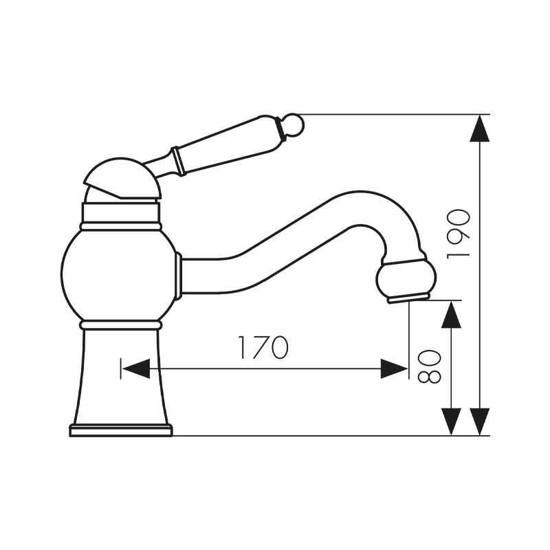 61211 Смеситель KAISER Wood-Stone для раковины 