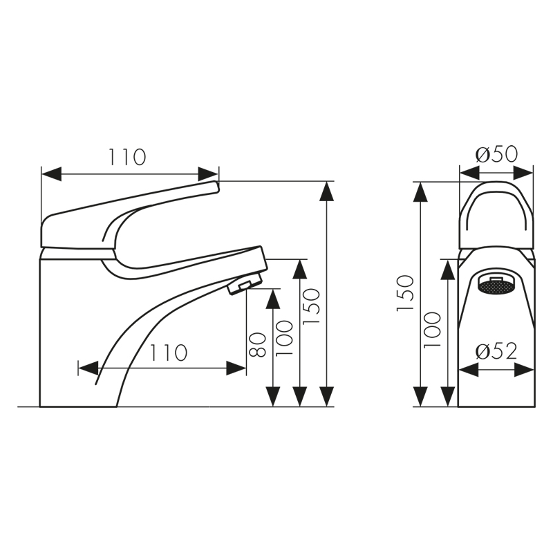 55011 Смеситель KAISER County для раковины 