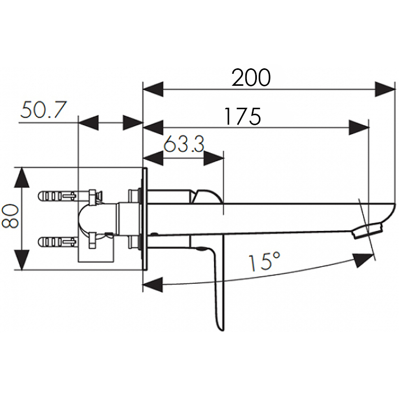 69311 Смеситель KAISER Glory для раковины скрытого монтажа 